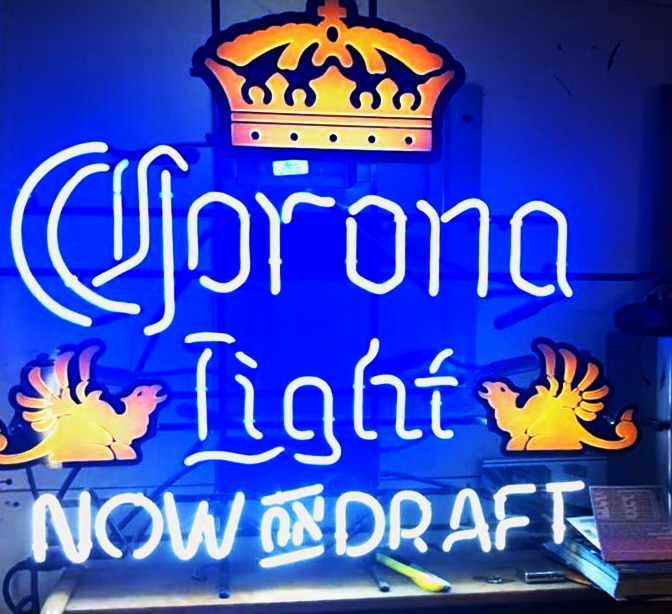 Corona Light Now On Draft Neon Sign